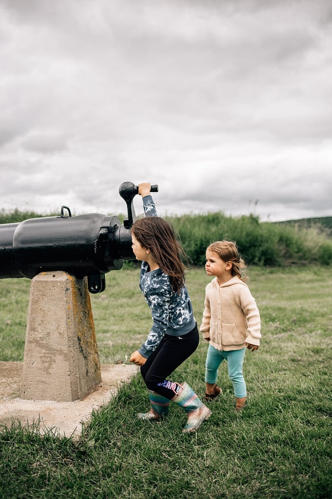 Children playing at fort anne in annapolis royal, ns